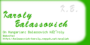 karoly balassovich business card